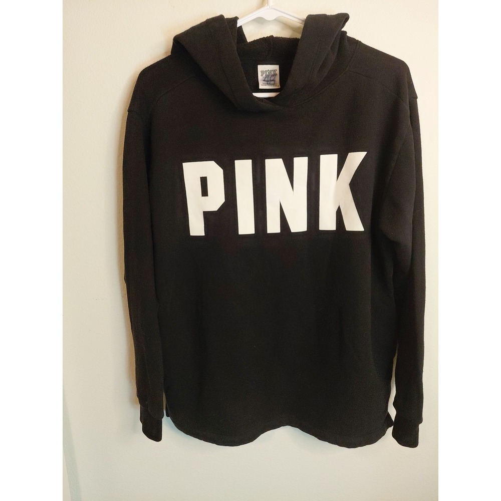 Victoria's Secret Women's Hoody Black "Pink" Sign Front Size M Casual Campcore‎